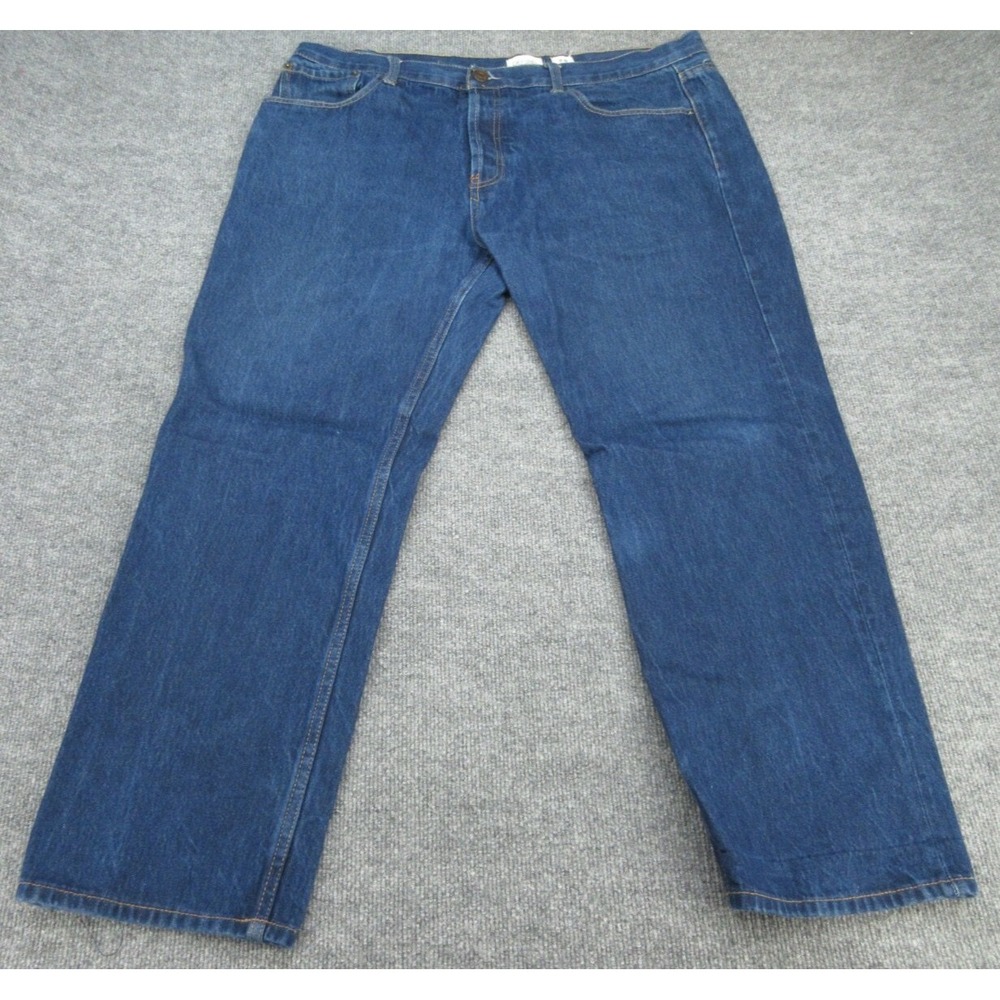 Decibel Mens Jeans Straight Leg Blue Denim Button Fly 40x32